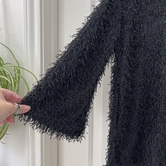 M.L. Kids Girls Size 5 Black Shaggy Shabby Chic NWT Bell Sleeve Tunic Top Lined - Picture 3 of 8